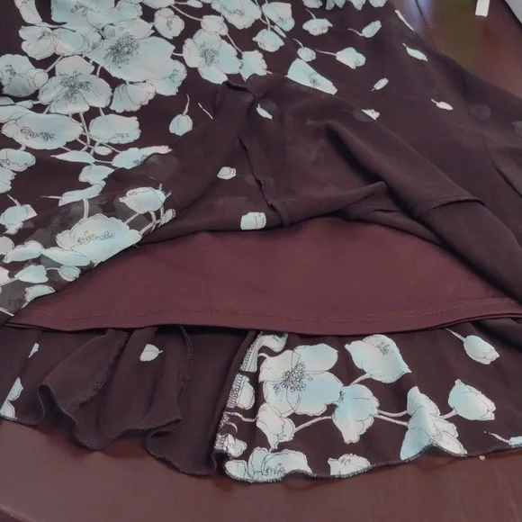 Studio Y Y2K  Floral V-Neck Dress in Brown and Blue size 7/8 - Picture 14 of 16